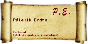 Pálenik Endre névjegykártya